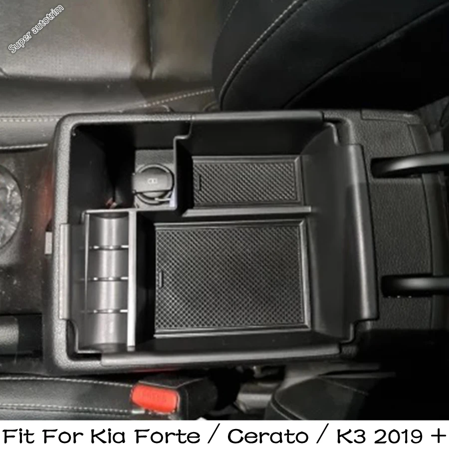

Central Control Armrest Box Organizer Container Phone Tray For Kia Forte / Cerato / K3 2019 - 2023 Plastic Interior Accessories