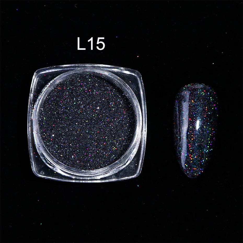 1 коробка лазерный блеск для ногтей Порошковая голографическая УФ-гель хромированная пигментная пыль сделай сам для дизайна ногтей хлопья лак для маникюра украшения LYL01-16 - Цвет: L15