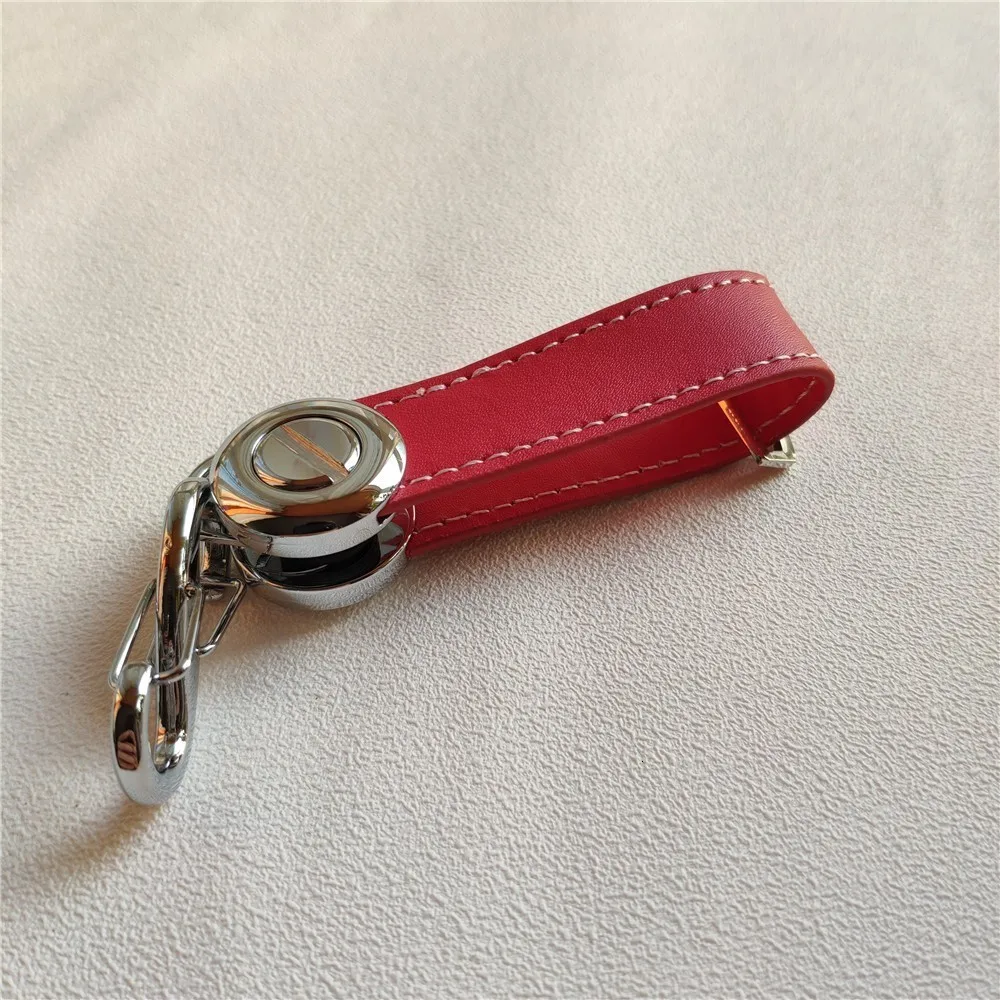 Genuine Leather Cowhide Creative Key Chain Holder Organizer Smart Key EDC Gear Keychain Car Pocket Ring Keyring - Цвет: Red