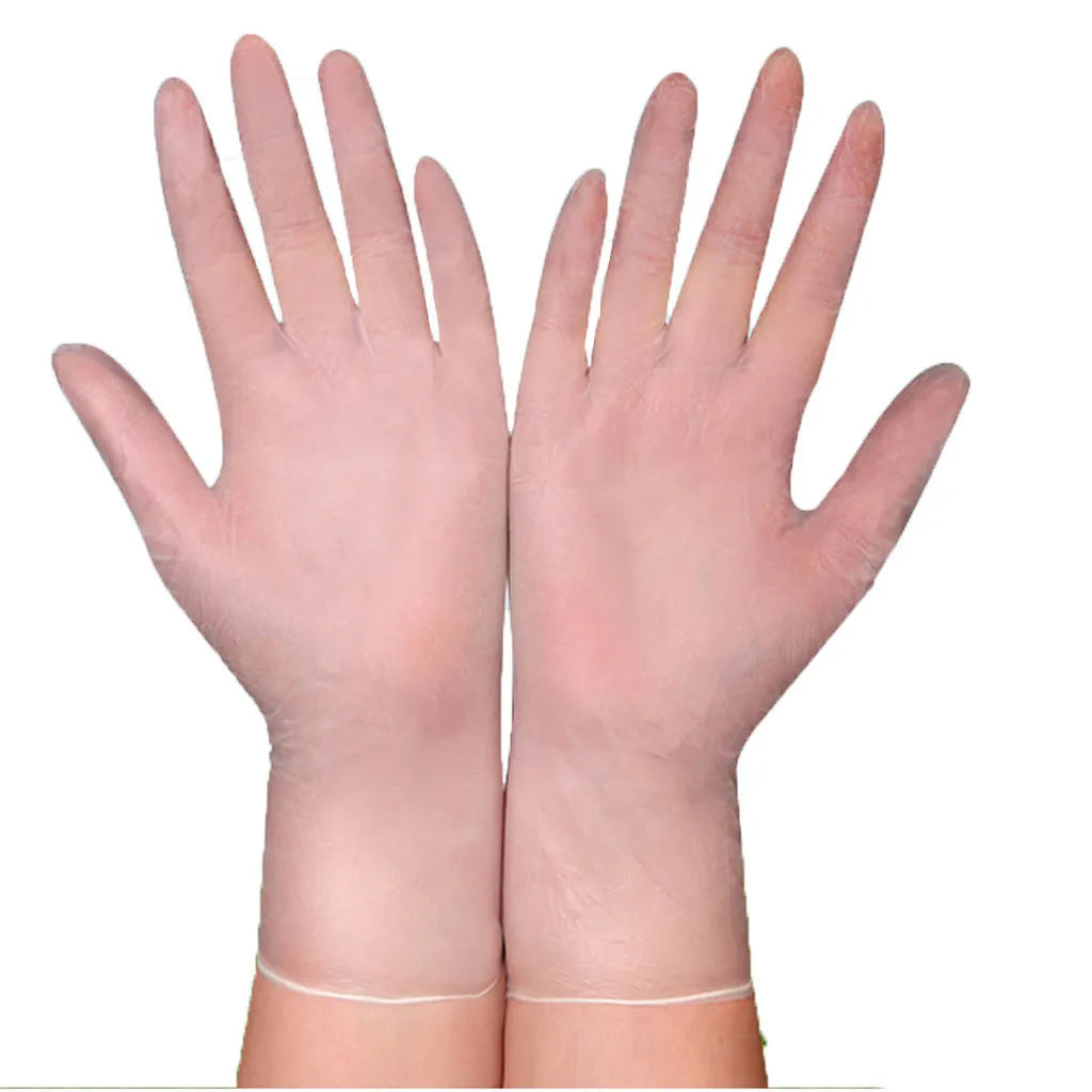 

JCXAGR 100pcs nitrile gloves Protection Disposable guantes latex Transparent powder-free PVC Safety Gloves Rubber guantes