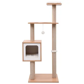 

Multi-Level Cat Tree Condo Furniture with Sisal-Covered Scratching Posts,Plush Condos, Perch Hammock for Kittens, Cats and Pets