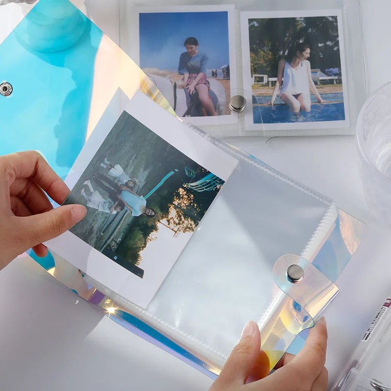 100/50 Pockets PVC Portable Photo Album Laser Color Album for Mini Instax & Name Card Photo Book Transparent photo album