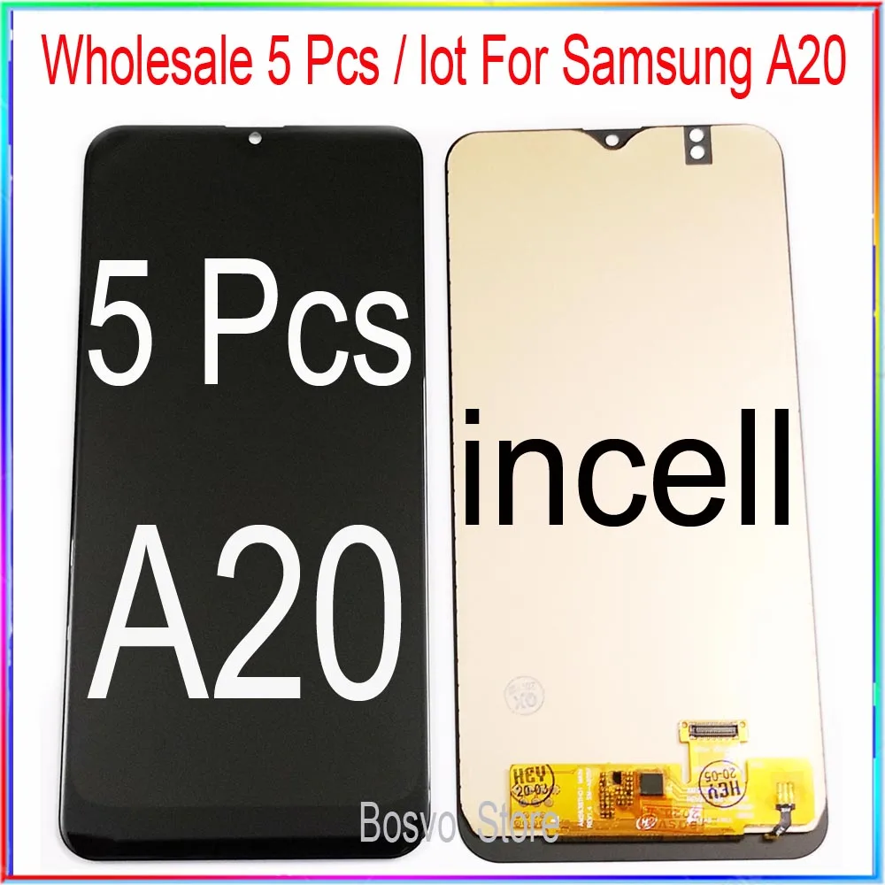 wholesale 5 pieces / lot for Samsung A20 LCD screen display with touch with frame assembly A205 A205F SM-A205F A205FN