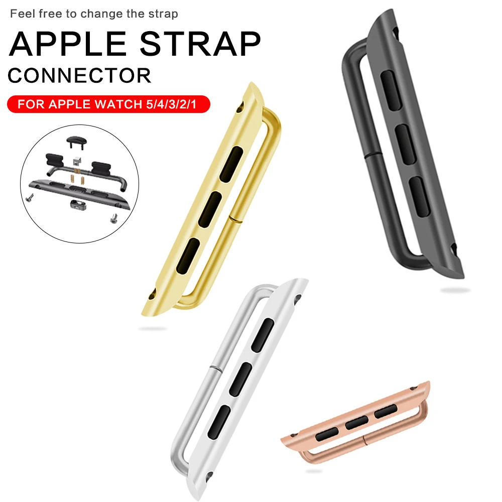 

Adapter connector For Apple Watch band series 5 4 321 iwatch strap 42mm 38mm 44mm 40mm Stainless Steel clasp adaptor connector