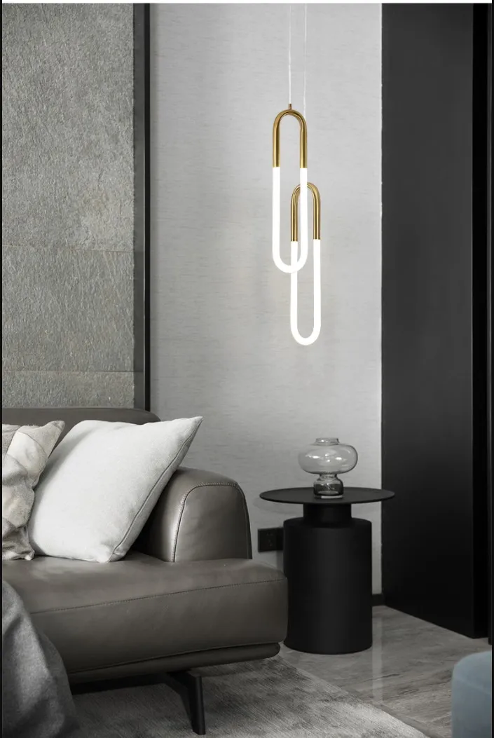 H5c334240790e4e8fac1b6bb888fcc2b8U Nordic creative LED Pendant lamp 360 ° glow Bedroom Bedside Art Single Head lamp Postmodern Hanging light Luxury Circular lamp