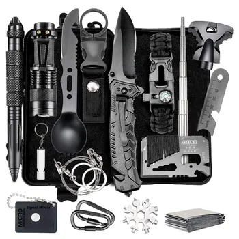 

Camping Gear 15 in 1 Survival kit First aid kit Tactical Survival Tool for Cars Camping Hiking Hunting Adventure Accessories