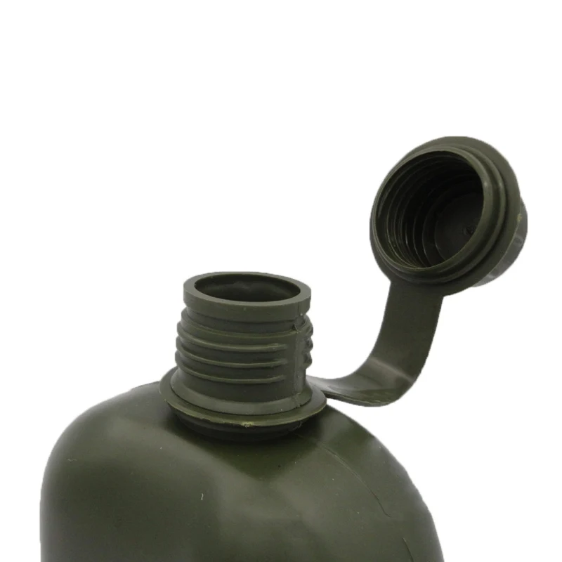 1Л Спортивная Военная охотничья фляга пластиковая походная бутылка для воды чайник с кожаным чехлом