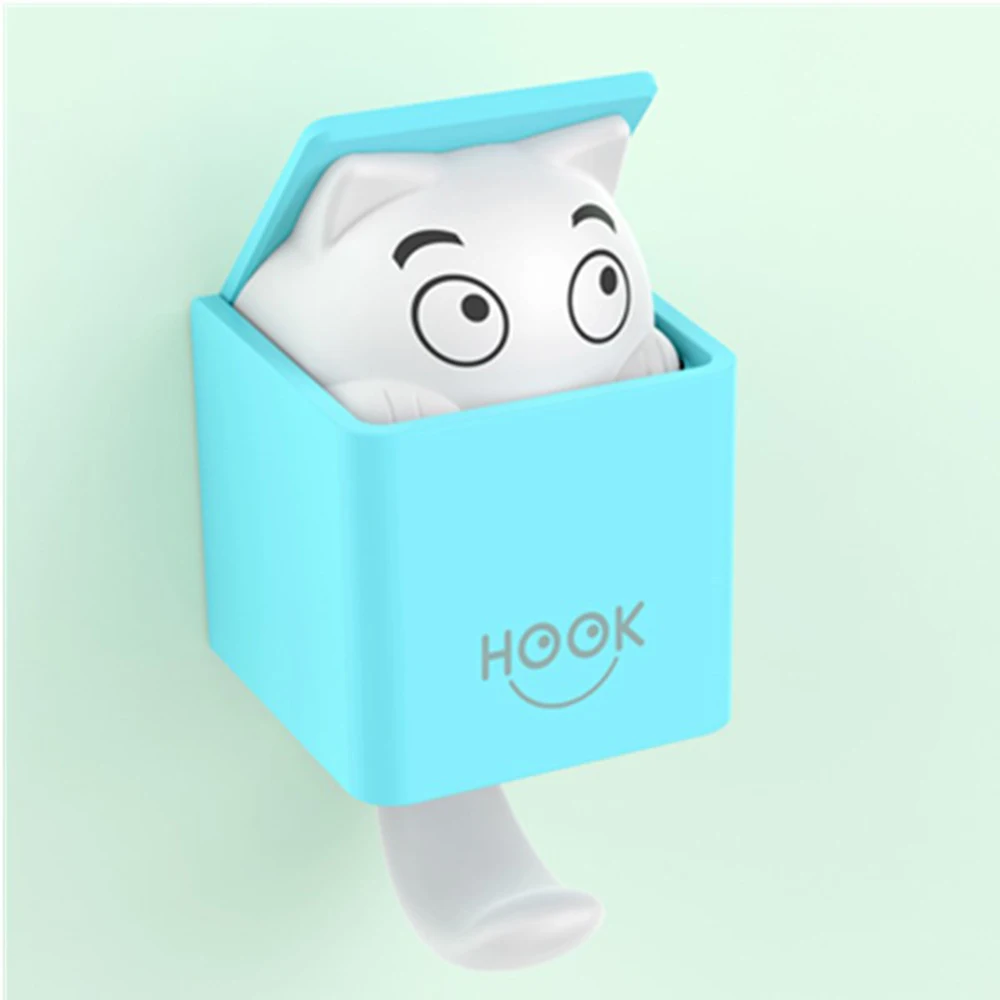 

cute cat creative hook strong adhesive cute punch-free personality key umbrella no trace sticky hook dormitory clothes hook