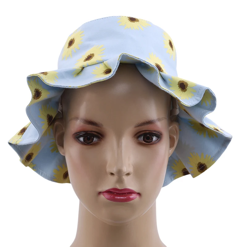 Sun Flower Printed Children Basin Hats New Simple Toddler Baby Boys Girls Bucket Hats Caps Baby Kids Leisure Fisherman Basin Cap