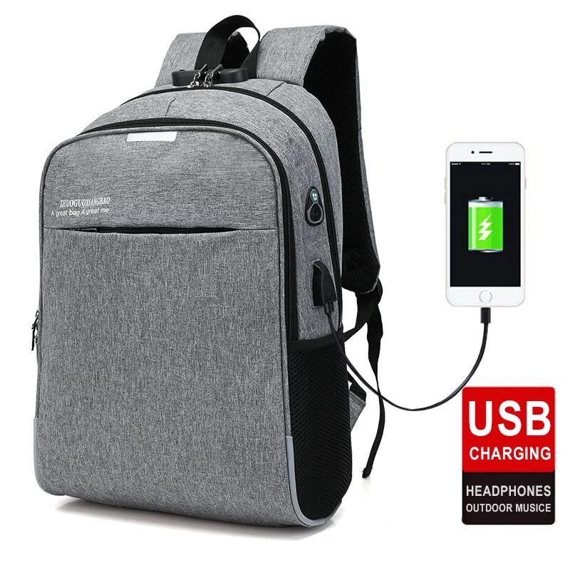 

15.6 15 Inch Laptop Backpack USB Charging Anti Theft Backpack Men Women Backpacks Canvas School Bags For Teenage Girls Boys Man