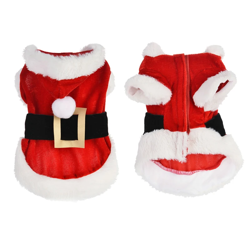 

Santa Pet Dog Costume Christmas Clothes for Small Dogs Winter Dog Hooded Coat Jackets Puppy Cat Clothing Chihuahua Yorkie Outfit