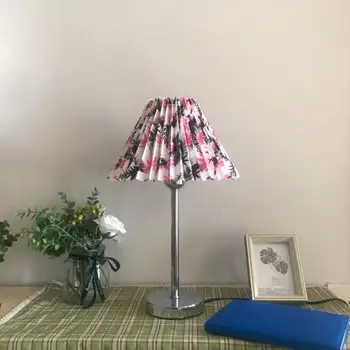 

Korean modern style base solid color Chinese Decor American lattice series lampshade bedroom desk lamp reading table lamp
