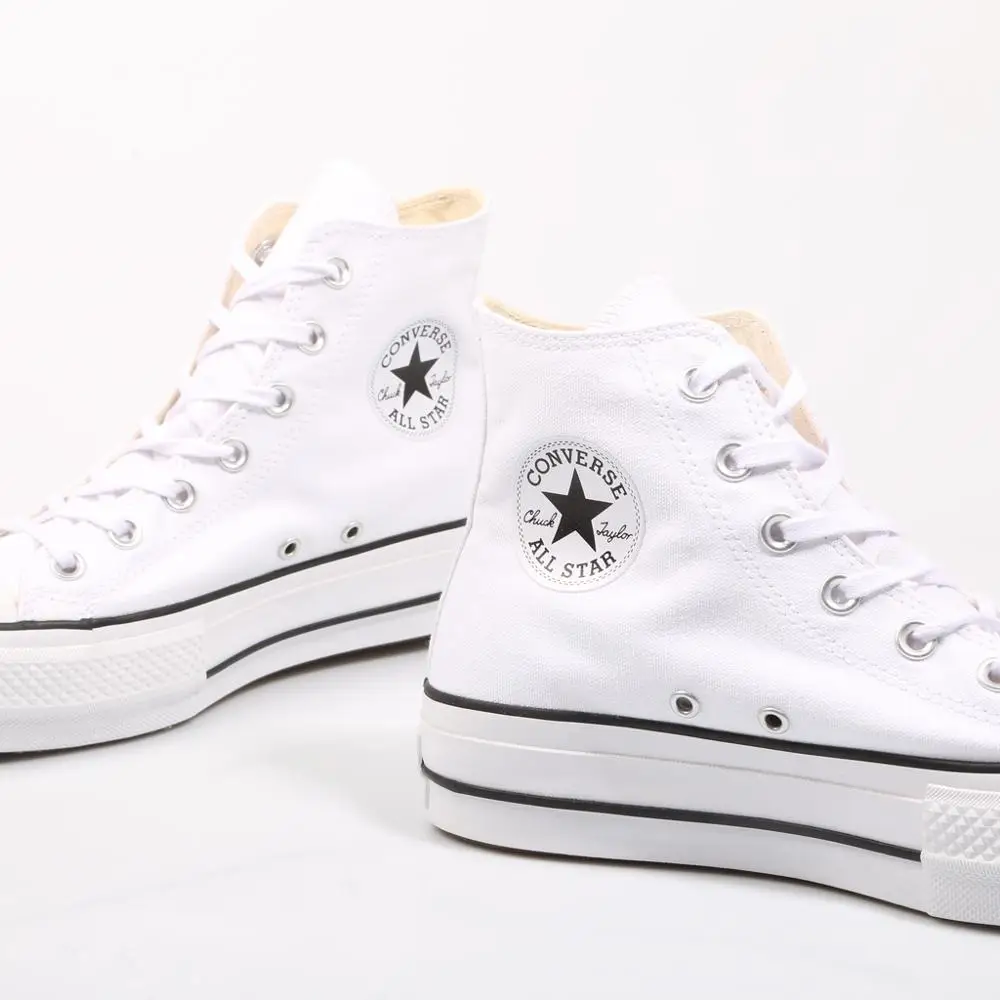 Женские кроссовки на платформе Converse Chuck Taylor, черные повседневные  кроссовки с высоким верхом и низким каблуком, европейские размеры 35-40 -  купить по выгодной цене | AliExpress