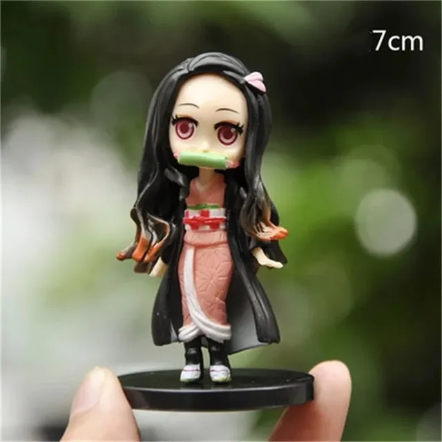 1/6pcs Anime Figure Demon Slayer Q Posket  Kimetsu No Yaiba Doll Tanjiro Nezuko Zenitsu Kawaii model PVC Toy desktop decoration 4