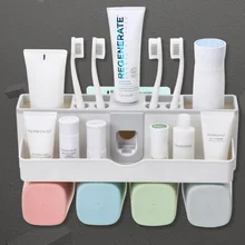 Настенная подставка для зубных щеток крепление для зубной пасты соковыжималка аксессуары для ванной комнаты Набор зубной пасты стеллаж для хранения с 4 чашками