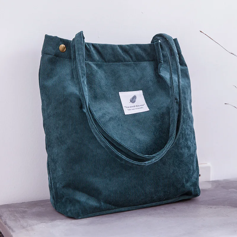 Женская Вельветовая сумка для покупок, Женская тканевая сумка на плечо, Экологичная сумка для хранения, многоразовая складная эко сумка для продуктов