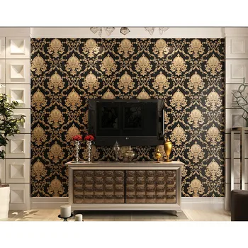 

Luxury Thickening Embossed Relief 3D Wallpaper Damascus Living Room TV Backdrop Wallpaper FP8