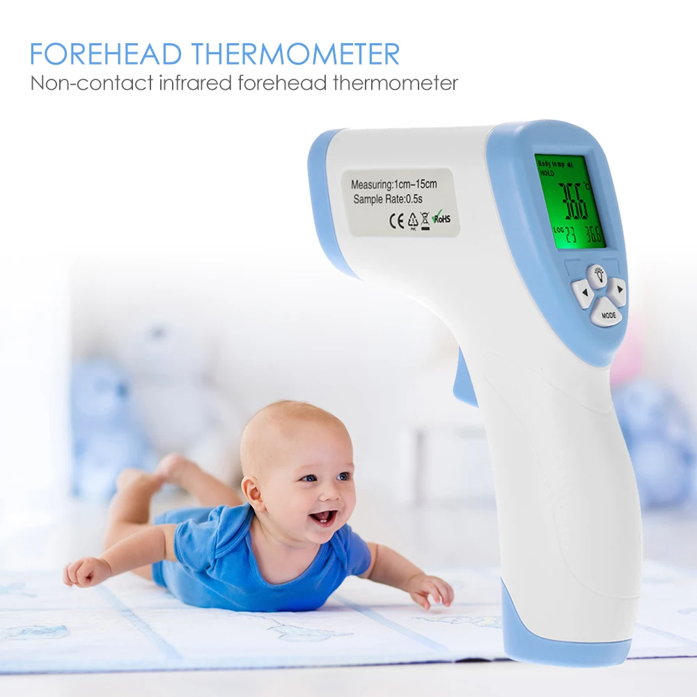 

Baby Thermometer LCD Body Measurement Forehead Ear Non Contact Infrared Forehead Thermometer Temperature Meter Pyrometer