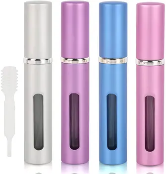 

4pcs 5ML Perfume Atomiser Bottles,Refillable Spray Travel Mini Portable Fragrance Bottle Set for Women&Men Purse Handbag Pocket