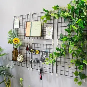 

35*35cm Multi-Function Iron Metal Grid Decor Photo Frame Wall Art Display Mesh Storage Shelf Organizer Rack Holder