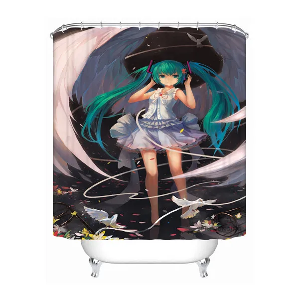 Shower Curtain Пользовательские Hatsune. Miku. полная ванная комната приемлемая занавеска из полиэстеровой ткани занавеска для ванной#180320-01-158 - Цвет: Shower Curtain