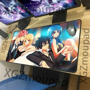 

XGZ Custom Anime Large Computer Desk Mat Black Lock Edge Fairy Tail Office Mouse Pad Speed Rubber Stripe Non-slip Couple Coaster