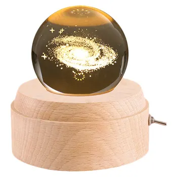 

1 PC Crystal Ball Beautiful with Base Creative Chic Night Light Table Decoraton Music Box for Friends