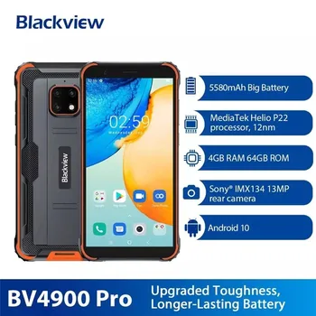 Перейти на Алиэкспресс и купить Смартфон Blackview BV4900 Pro защищенный, IP68, 5,7 дюйма, Android 10, 8 ядер, 4 + 64 ГБ, NFC, 5580 мА · ч