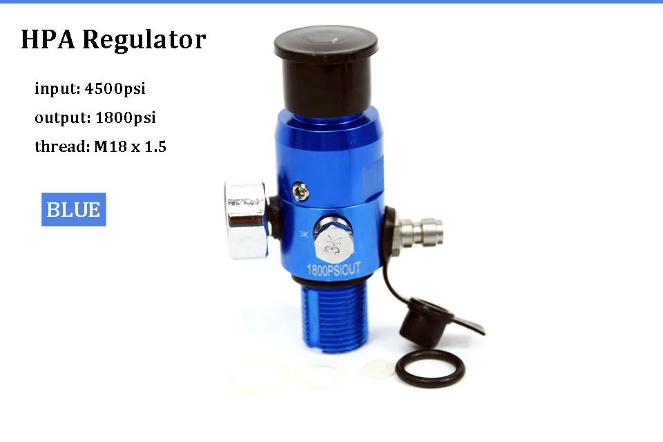 PCP Airforce HPA регулятор 4500PSI 1800PSI выход M18 проект зеленый красный синий - Цвет: blue 2pcs