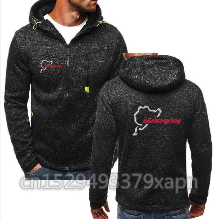 Men Fashion Nurburgring Hoodies Autumn Winter Men's Hip-Hop Fleece Hooded Pullover Sweatshirt Cardigan 4XL | Мужская одежда