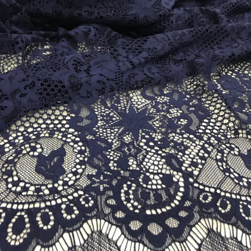 New Nylon lace fabric Embroidered Flower White Lace for Wedding Dress Sewing accessories