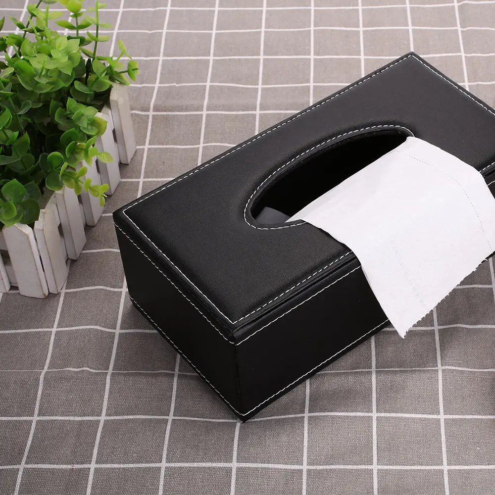 Leather Tissue Box Sundries Storage Household Supplies Large Volume Storage Box Fashionable Table Space Saver Domestic