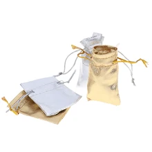 25Pcs 5*7cm,7x9cm,9x12cm Drawstring Gift Bags Packaging Small Gift Bags Jewelry Gift Bags Gold and Silver Wholesale