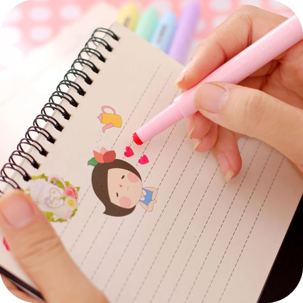 6 шт. милые конфеты цвет штамп выделители ручка креативная маркировочная ручка канцелярские принадлежности