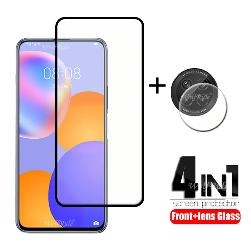4-в-1 для Huawei Y9A стекло закаленное Honor V30 Pro Nova 5T P40 Lite Y6P Y8P Y5P объектива | Мобильные