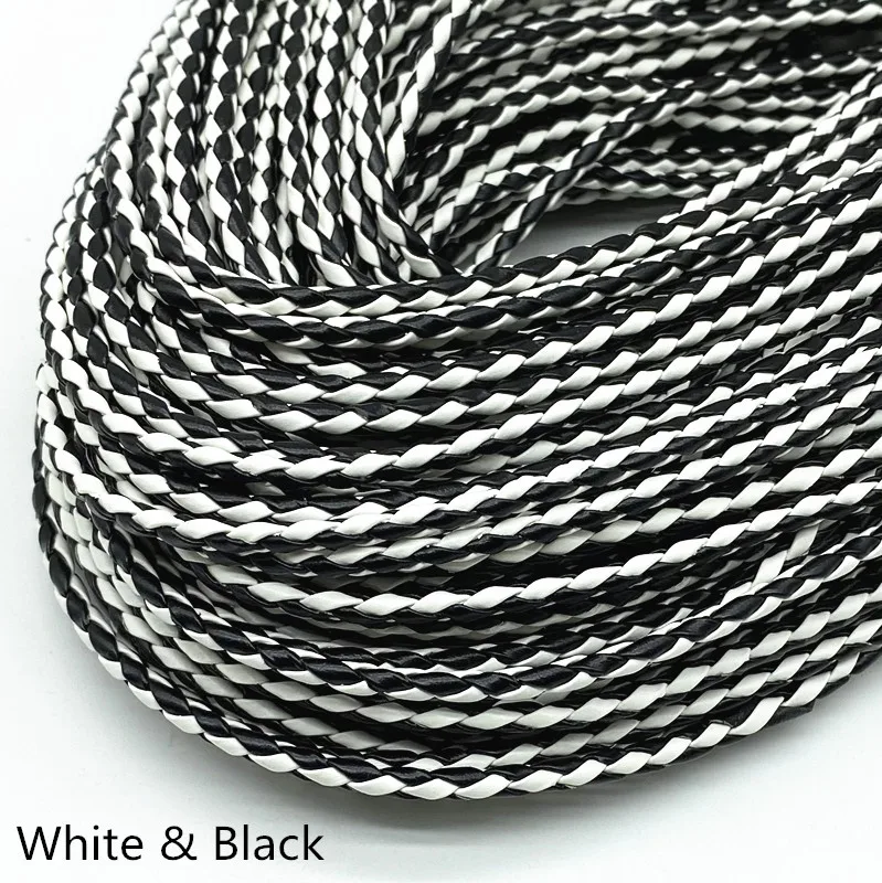 Artificial Leather Braided Rope leather cord 2 Meters 3mm Four Strand Cores For Fashion Bracelet Design Jewelry Making Handmade DIY
