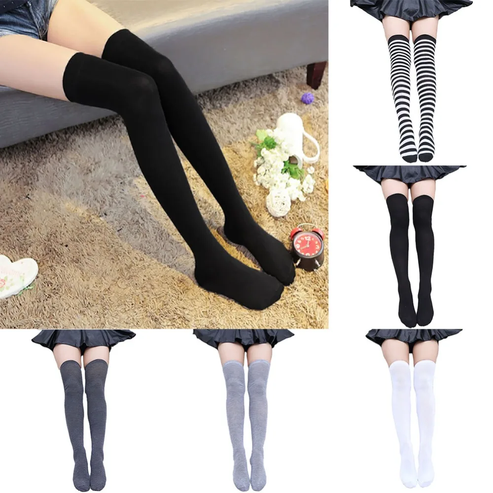 12 Styles A long attractive warm striped harajuku with knee socks and a