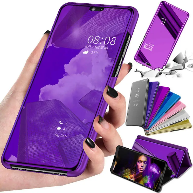 Чехол-книжка для huawei honor 7a 30 pro 10 x 9 lite 9s 10s 7s 9c 8a кожа зеркальный | Мобильные телефоны