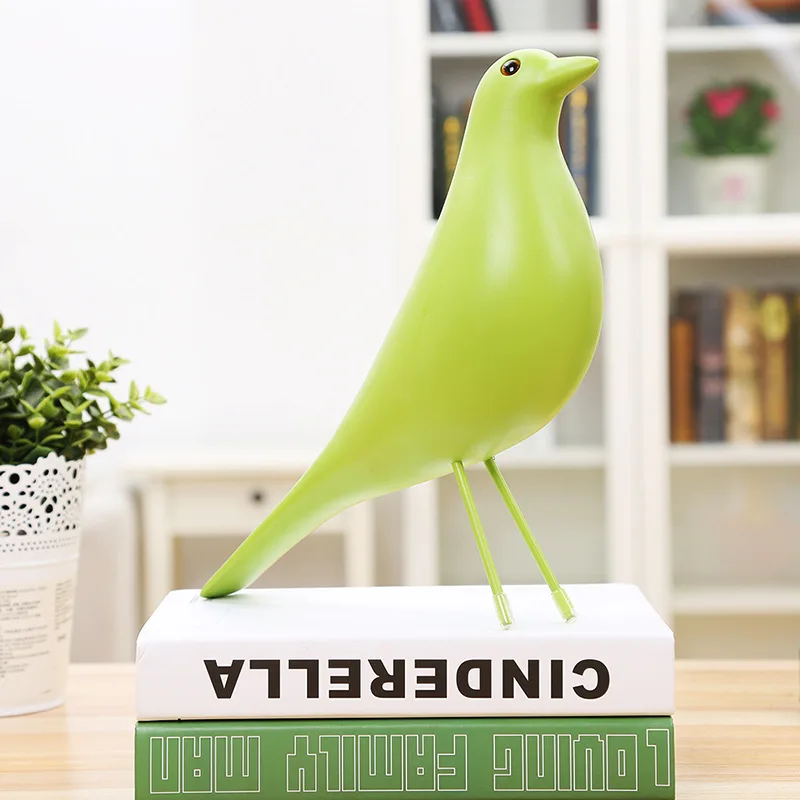 Resin Craft Bird Figurine Statue Office Ornaments Sculpture Home Decoration Accessories Bird Sculpture black