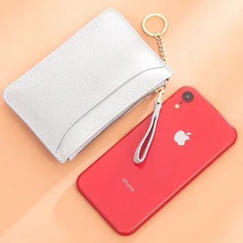 

Genuine Leather Change Clutch Bag Women's 2020 New Style Short Wallet Purse Mini Coin Bag Ultra-Thin Wallet
