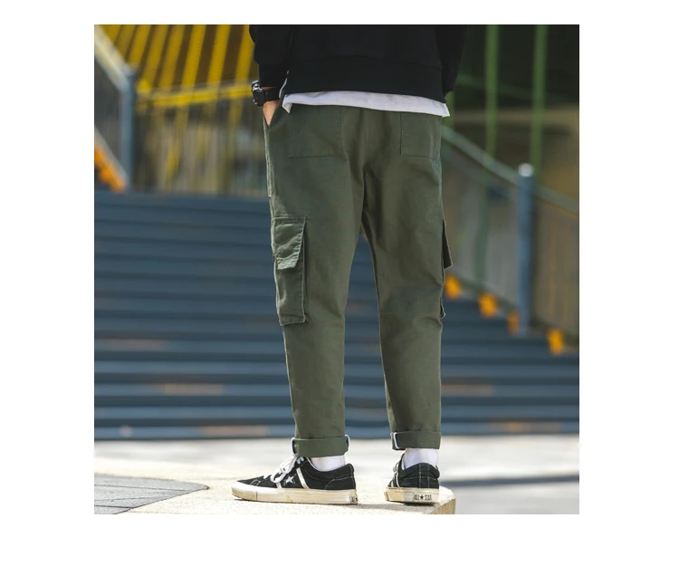 Черные брюки мужские теплые толстые уличные зимние брюки карго мужские модные повседневные мешковатые брюки карго джоггеры хип-хоп брюки для мужчин одноцветные