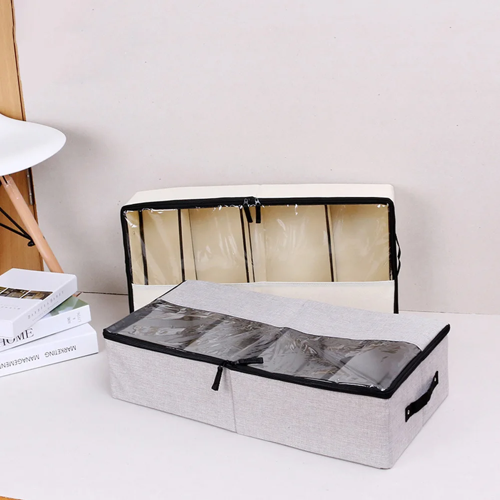

Under The Bed Space Saver Dorm With Handle Zipper Breathable Storage Box Square PP Board Clothes Organizer Shoe