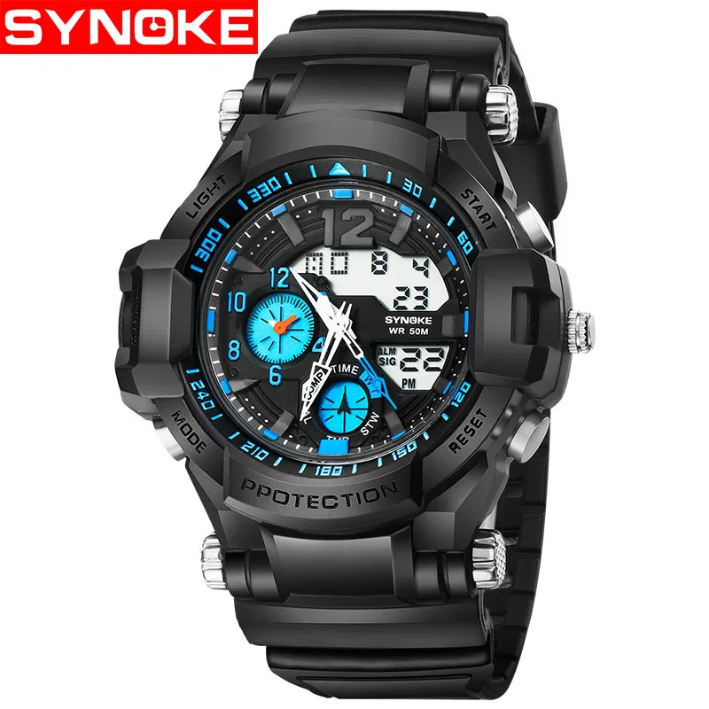 

Synoke Outdoor Running Students Sports Electronic Watch MEN'S Watch Multi-functional Water-Resistant Watch 67366