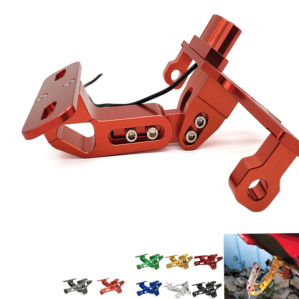

For KTM sx 65 85 125 150 250 450 525 250XC Universal CNC Motorcycle Rear License Plate Mount Holder and Adjustable Angle License