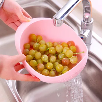 

Home Kitchen xi mi shai Rice Rinsing Basin Thickened Rice-washing Ware Plastic Water Draining Washing Vegetable Basket Wash Frui