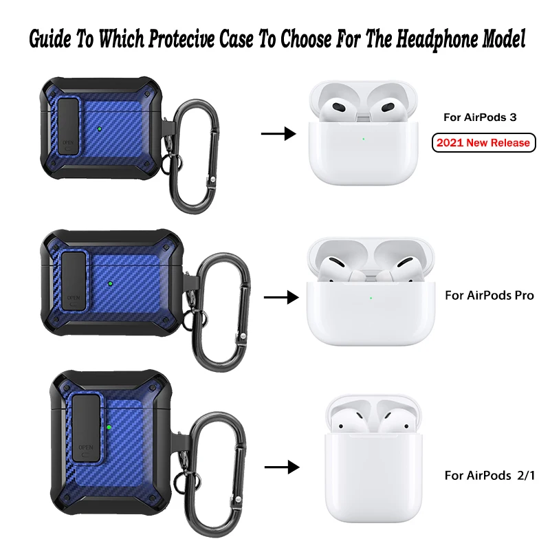 Valkit for AirPods Pro Case Cover for Men with Lock, Military Armor Series Full-Body Airpod Pro Case with Keychain Cool Air Pod Pro Shockproof