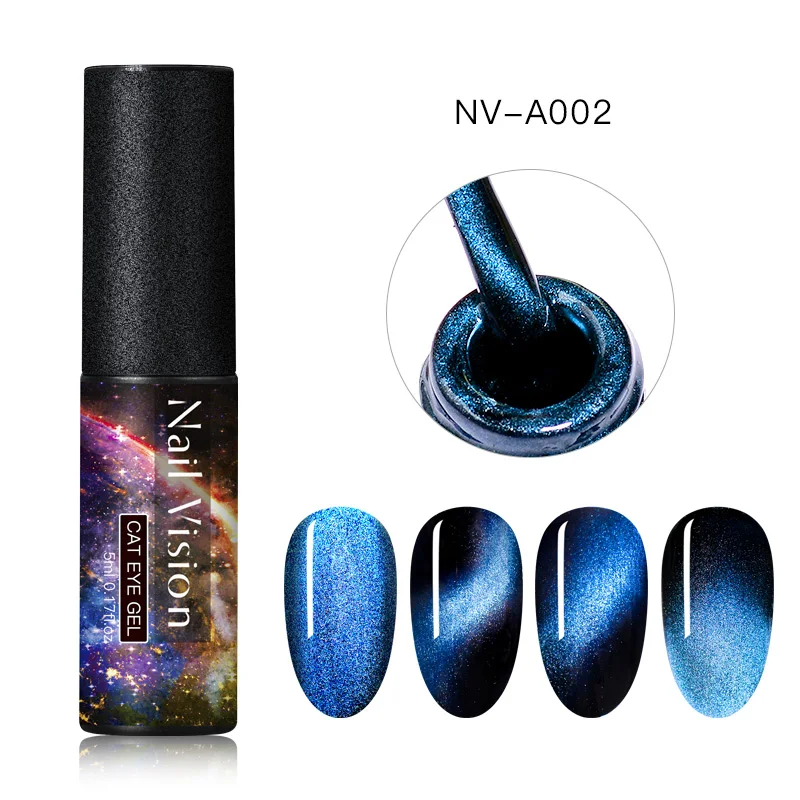 Nail Vision 5 мл 9D Galaxy Cat Eyes светодиодный Гель-лак для ногтей Хамелеон для использования с магнитом замочить УФ-лак для ногтей черный базовый слой - Цвет: S07645