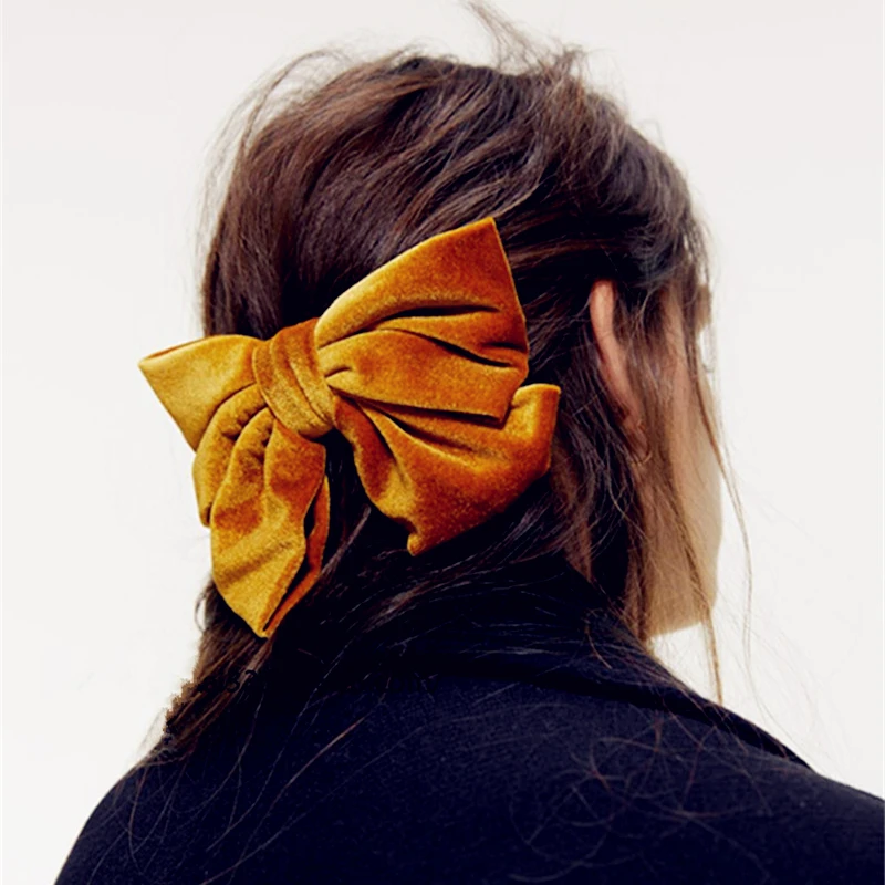 

velvet Big Hair Bow Ties Hair Clips Satin Two Layer Butterfly Bow Hairpin Girl Hair Accessories for Women Bowknot Hairpins
