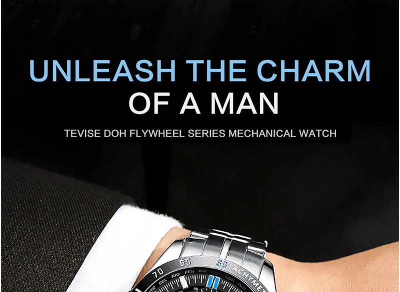 Tevise автоматические часы модные роскошные мужские механические часы мужские деловые Топ брендовые водонепроницаемые наручные часы мужские