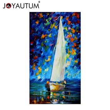 

Abstract Knife Sailboat Pictures Home Decor Wall Art Hand Painted Flowers Oil Painting on Canvas Handmade seascape Paintings